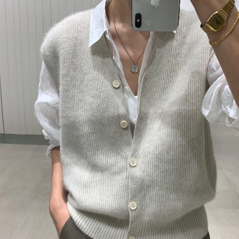 Korean Style Wool Knit Vest