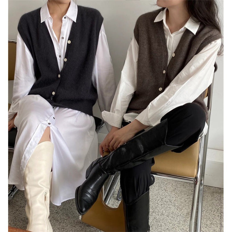 Korean Style Wool Knit Vest