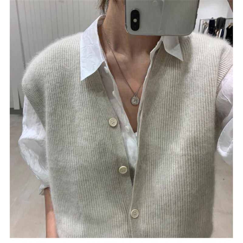 Korean Style Wool Knit Vest