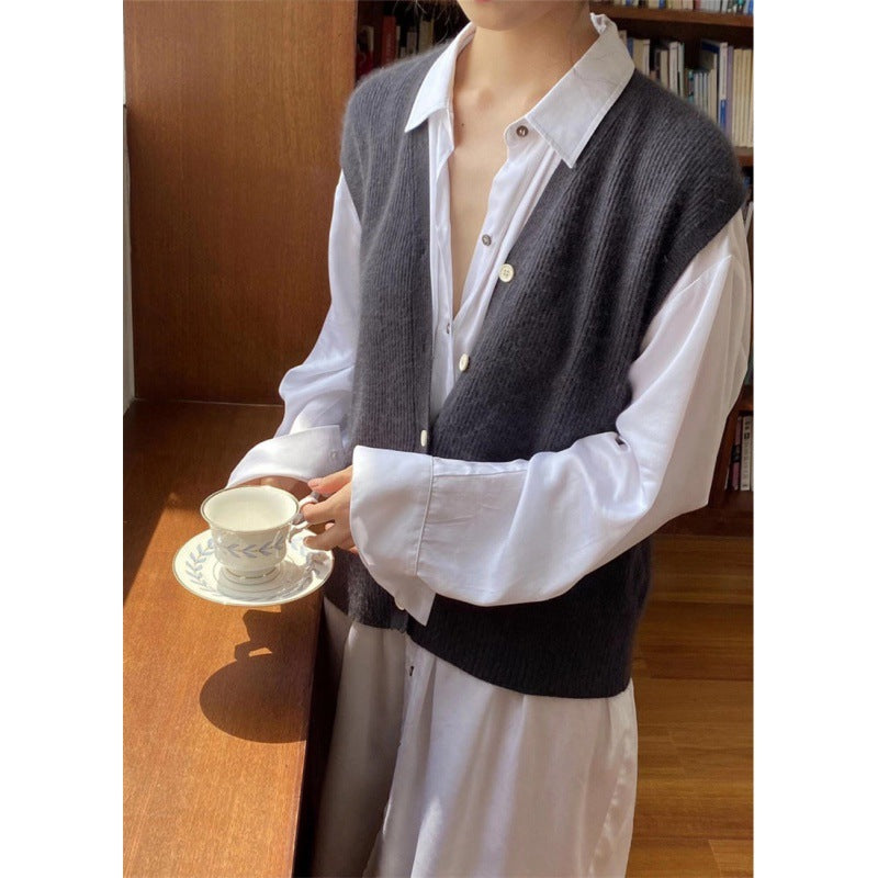 Korean Style Wool Knit Vest