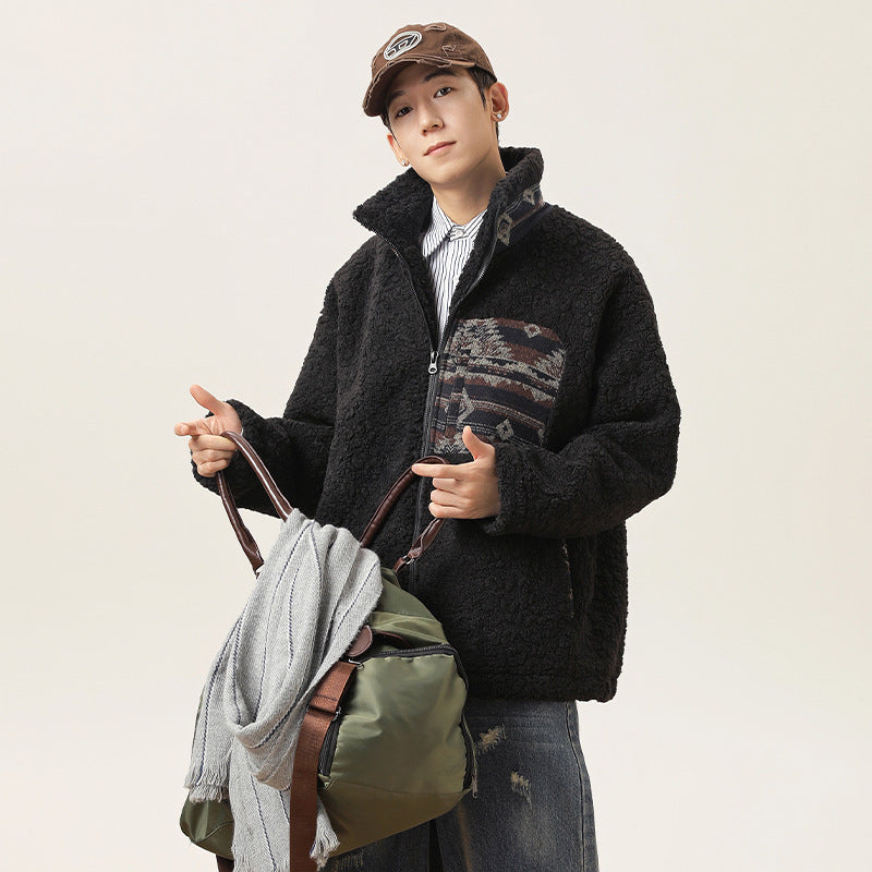 American Retro Patchwork Coat