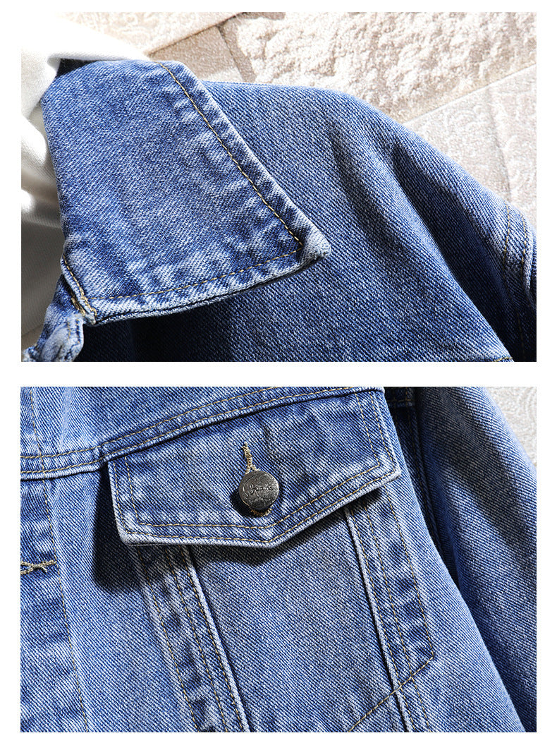 Embroidered Denim Jacket for Men