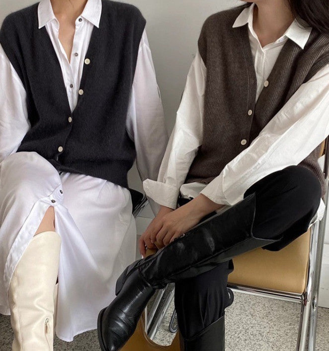Korean Style Wool Knit Vest