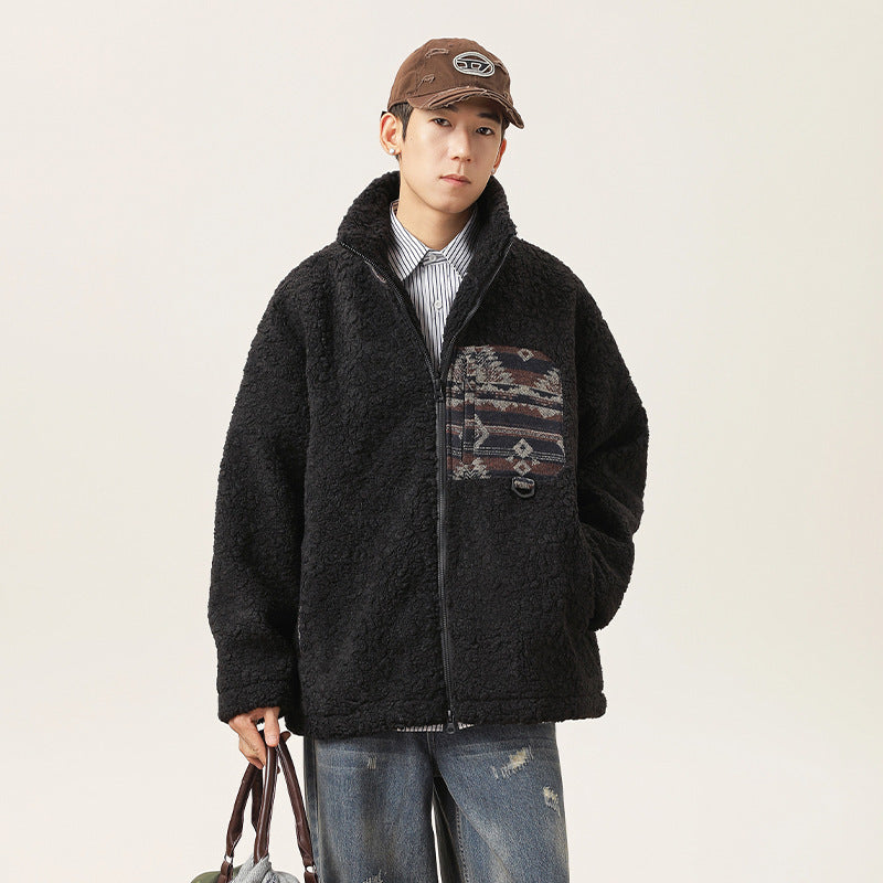 American Retro Patchwork Coat