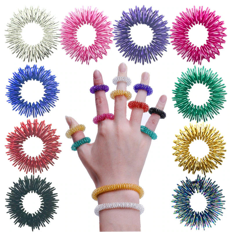 Acupressure Rings Stress Relief Set, 5-15Pcs