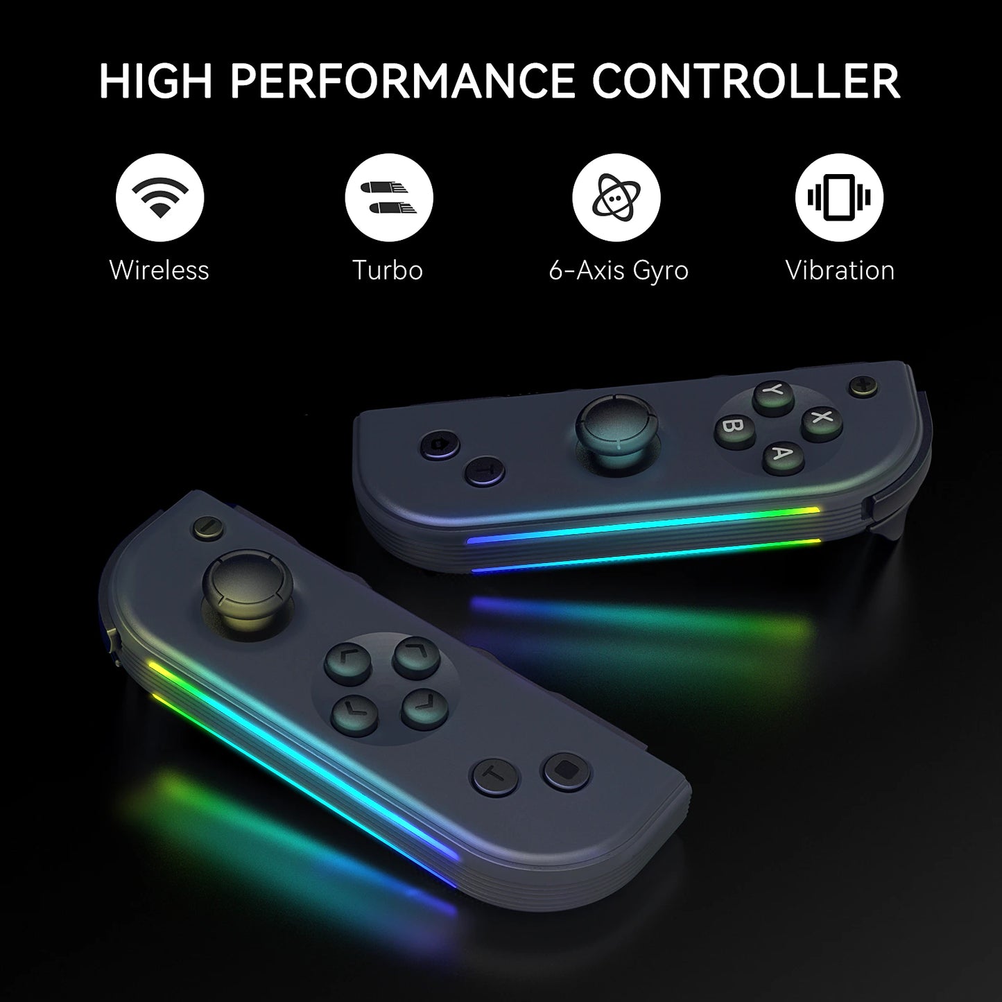 Switch Joy Pad Controller with Lateral Luminescence