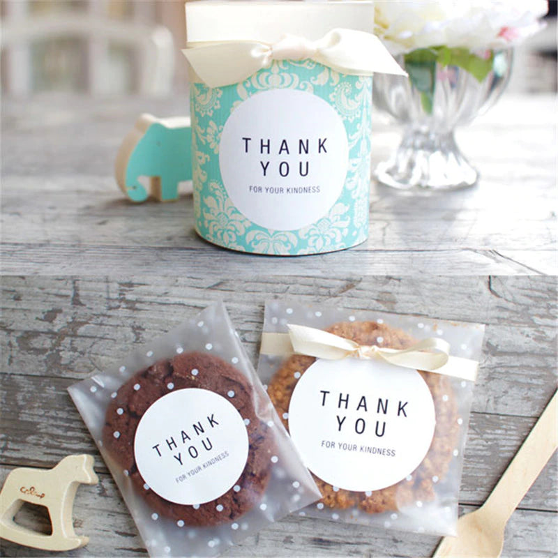 Translucent Dots Cookie Packaging Bags 100Pcs