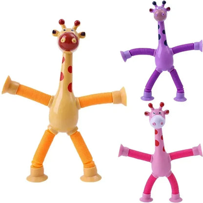 Suction Cup Giraffe Pop Tube Toys, 1/4Pcs 