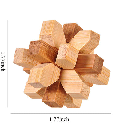 Wooden Kong Ming Lock IQ Brain Teaser Puzzle 