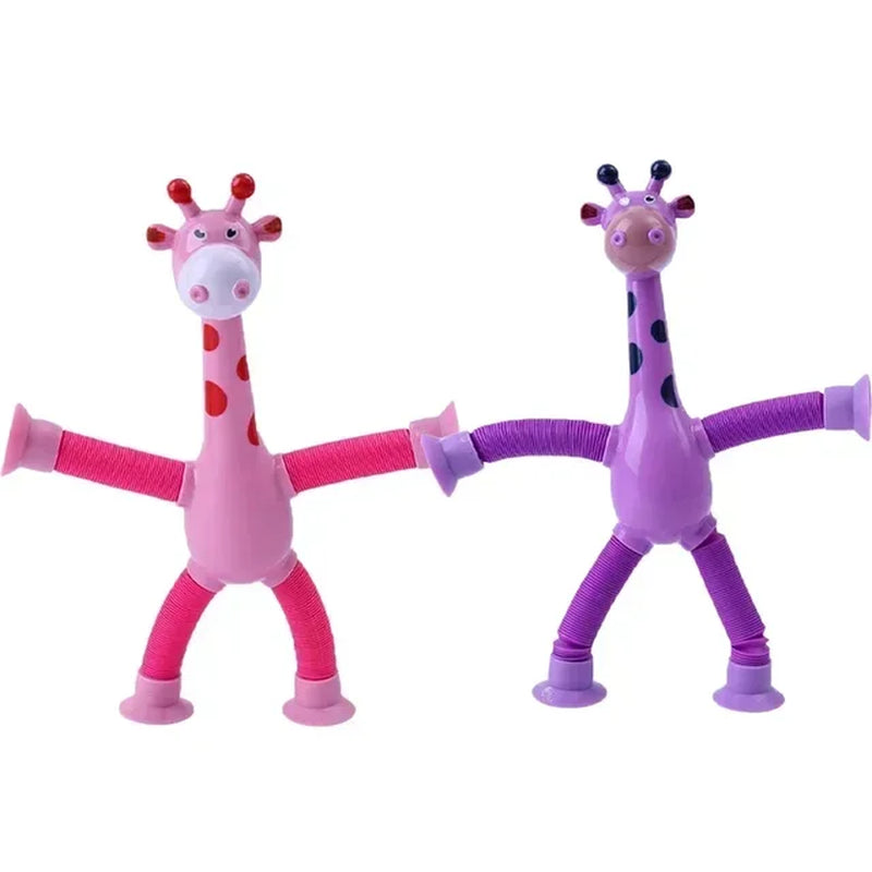 Suction Cup Giraffe Pop Tube Toys, 1/4Pcs 