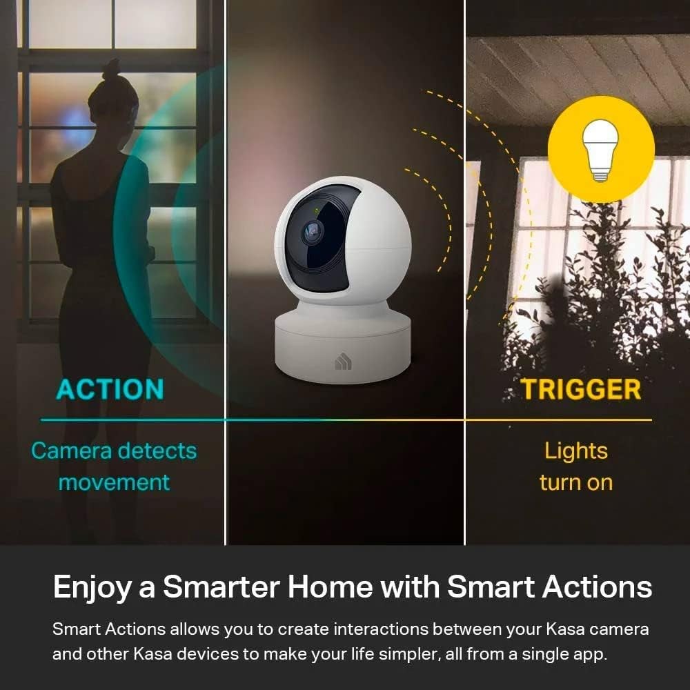 Kasa Indoor Pan/Tilt Smart Security Camera, 1080P HD Dog Camera,2.4Ghz with Night Vision,Motion Detection for Baby and Pet Monitor, Cloud & SD Card Storage, Works with Alexa& Google Home (EC70), White