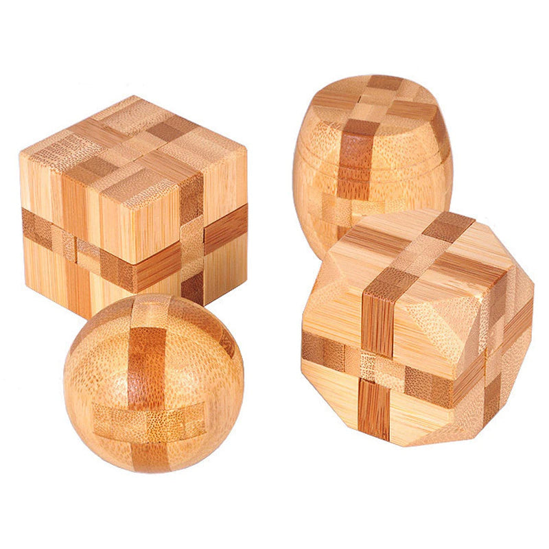 Wooden Kong Ming Lock IQ Brain Teaser Puzzle