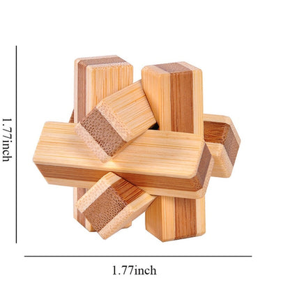 Wooden Kong Ming Lock IQ Brain Teaser Puzzle 