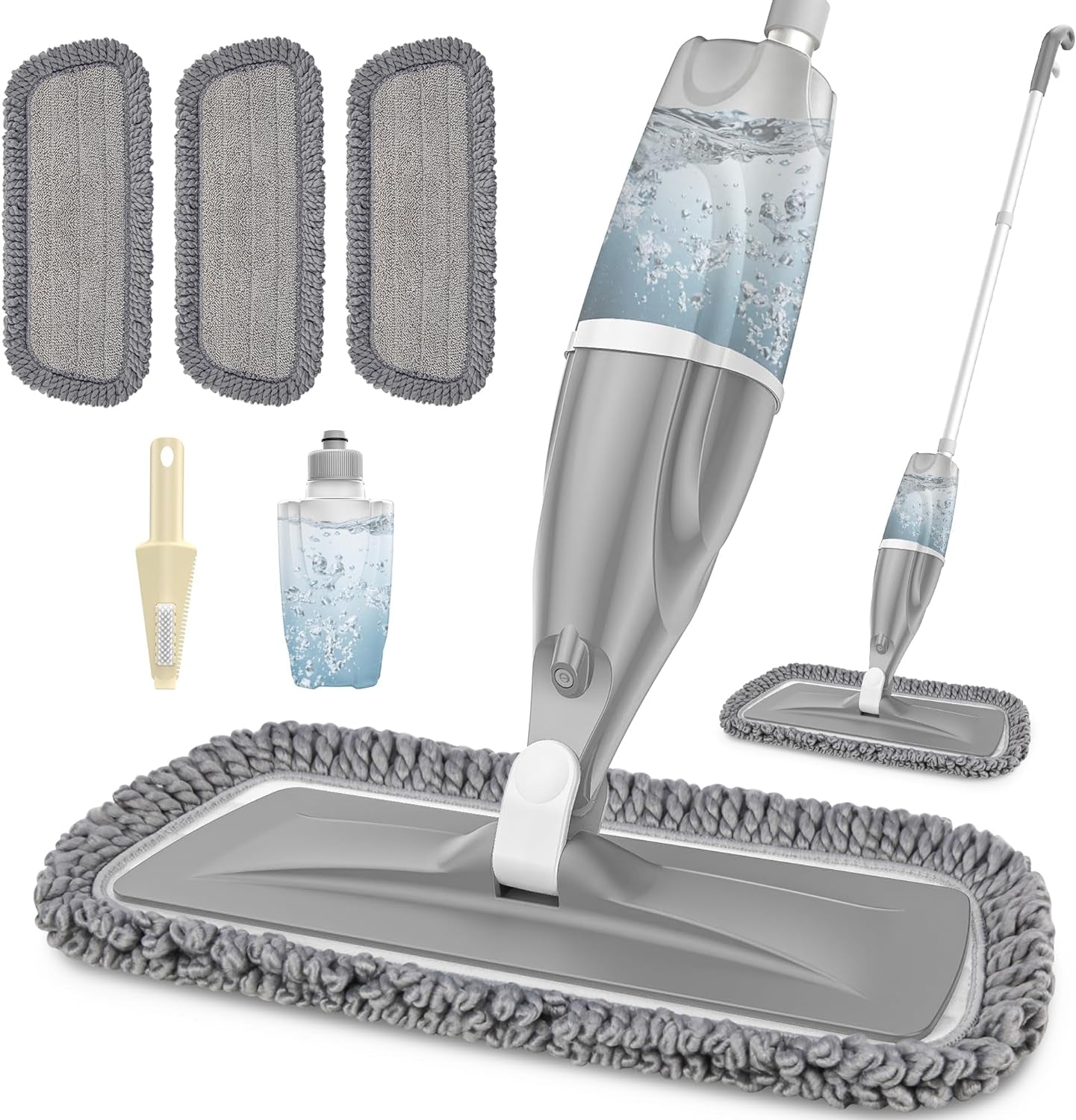 Microfiber Mop Spray Mops for Floor Cleaning -  Wet Mops Dust Mop Wood Floor Mop with 3X Washable Pads, Flat Floor Mop Commercial Home Use Mops for Hardwood Floor Ceramic Tiles Floor Cleaning