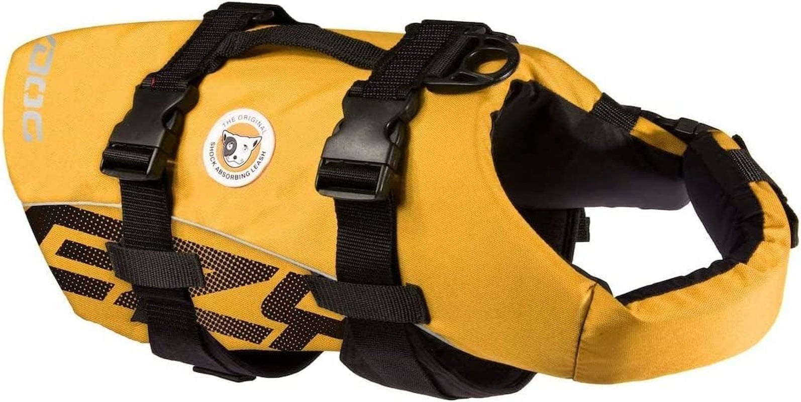 Premium Doggy Flotation Device (DFD) - Adjustable Dog Life Jacket Preserver with Reflective Trim - Durable Grab Handle for Safety and Protection - 50% More Flotation Material (Medium, Yellow)