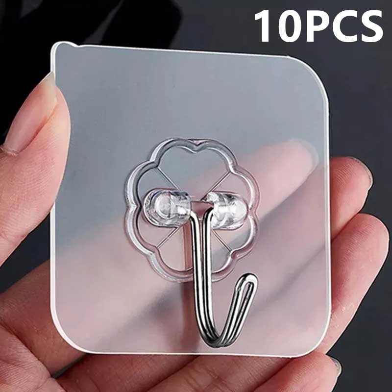 Transparent Stainless Steel Adhesive Hooks 