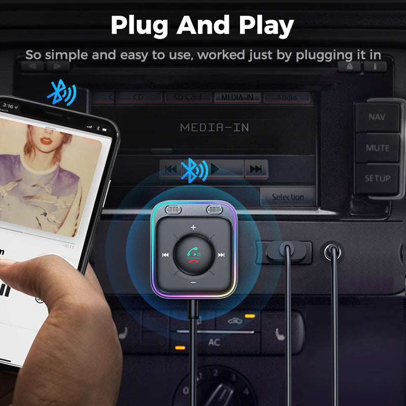 Bluetooth 5.3 Car Adapter with Dual Mics