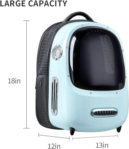 Ventilated Cat Backpack Carrier with Inbuilt Fan & Light, Comfortable Cat Dog Backpack Bag for Travel, Hiking, Walking,Lightweight & Spacious Pet Outdoor Backpack for Cats Puppies