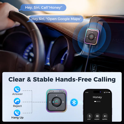 Bluetooth 5.3 Car Adapter with Dual Mics