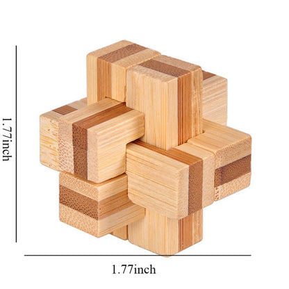 Wooden Kong Ming Lock IQ Brain Teaser Puzzle 