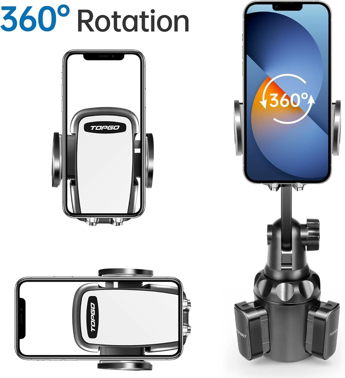 Car Cup Holder Phone Mount Adjustable Pole Car Cup Holder Smart Phone Cradle Car Mount for Iphone 11 Pro/Xr/Xs Max/X/8/7 Plus/6S/Samsung S10/Note 9/S8 Plus/S7 Edge (G) Rey, 11 Inches