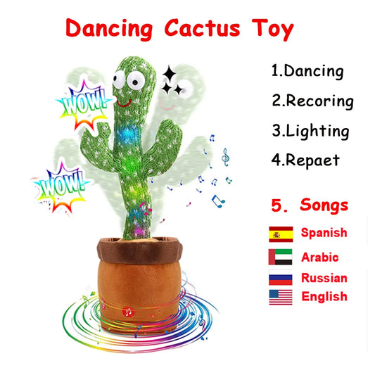 USB Rechargeable Glowing Dance Cactus 