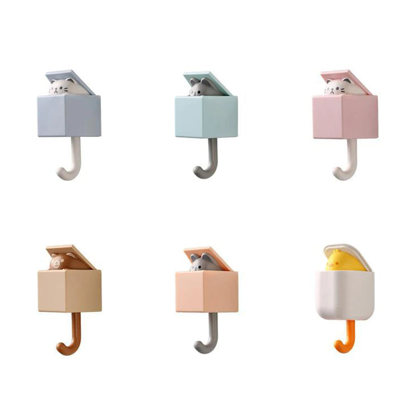 Cartoon Cat Self Adhesive Door Hanger Hooks