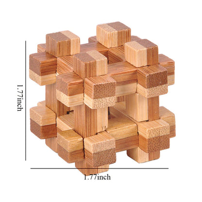 Wooden Kong Ming Lock IQ Brain Teaser Puzzle 