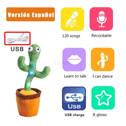 USB Rechargeable Glowing Dance Cactus 