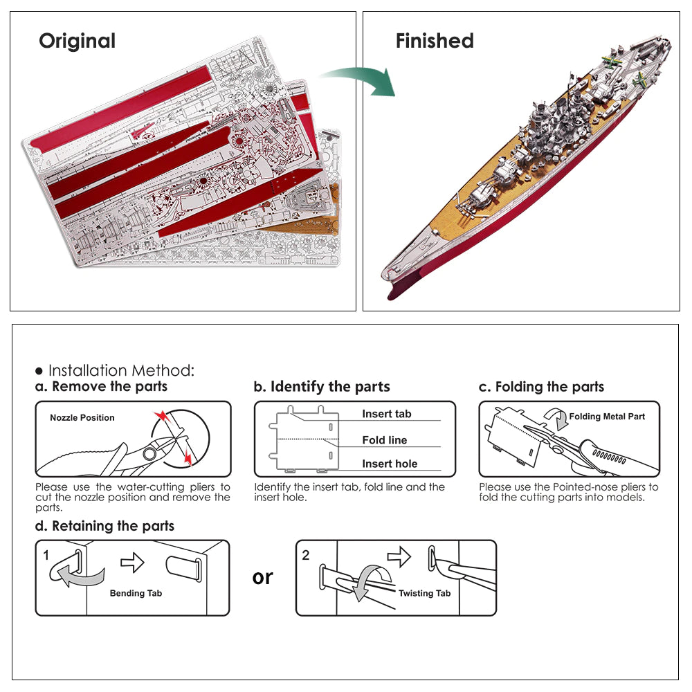 3D Metal Battleship Model Kit