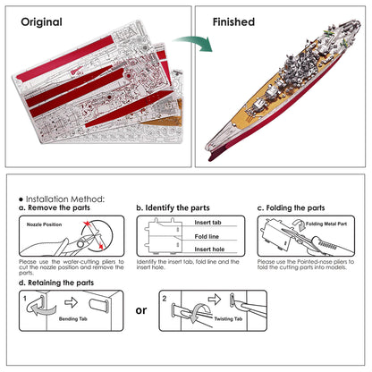 3D Metal Battleship Model Kit