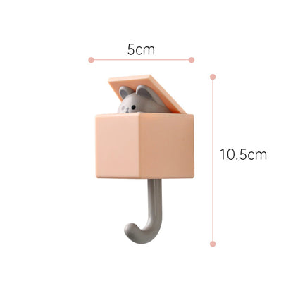 Cartoon Cat Self Adhesive Door Hanger Hooks