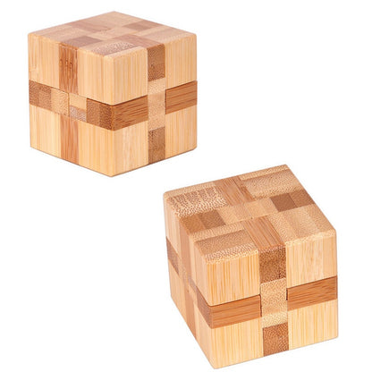 Wooden Kong Ming Lock IQ Brain Teaser Puzzle