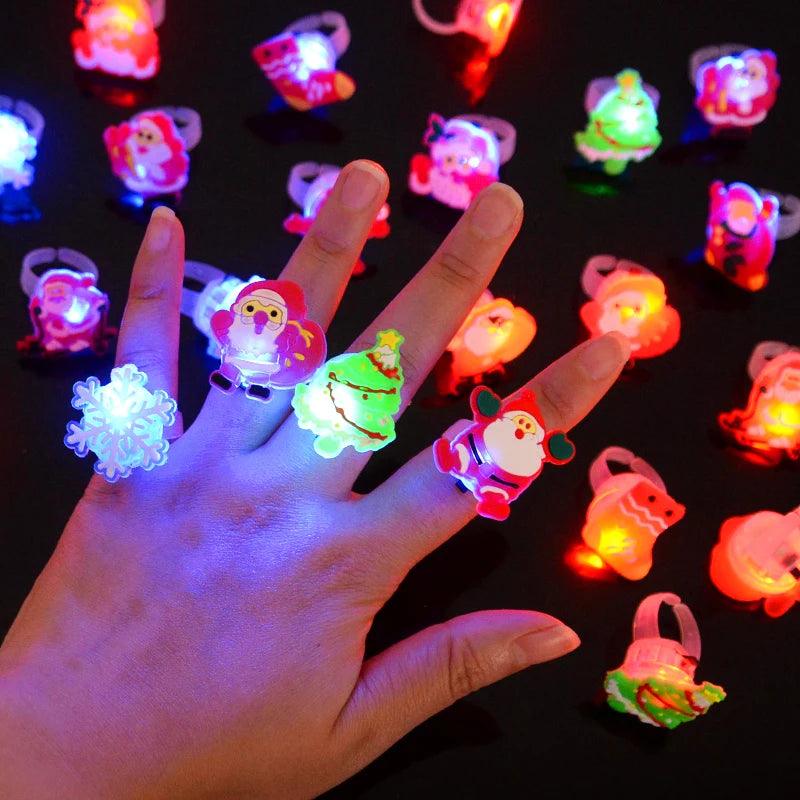 Glowing Christmas LED Light Rings for Kids