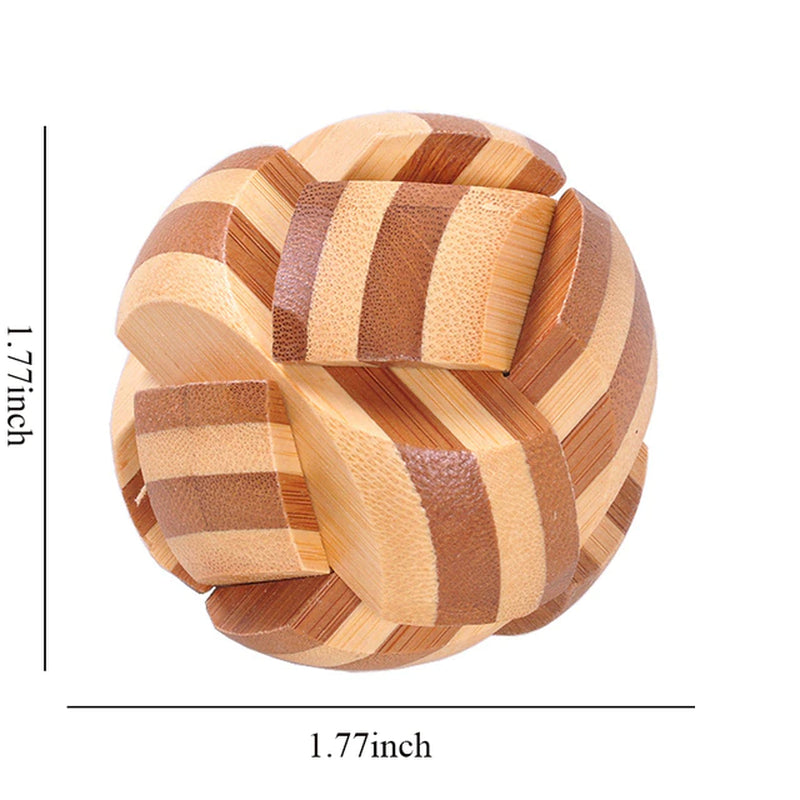 Wooden Kong Ming Lock IQ Brain Teaser Puzzle 