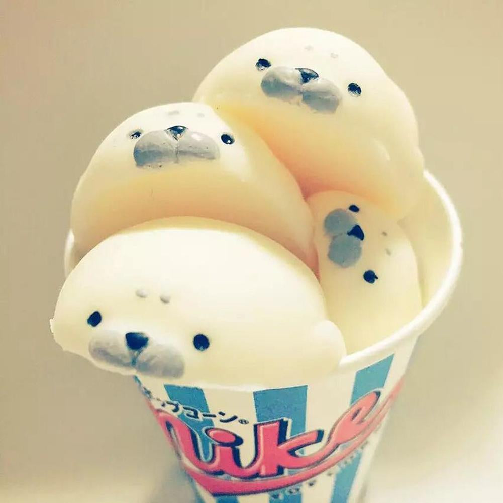 White Seal Squeeze Healing Toy for Stress Relief