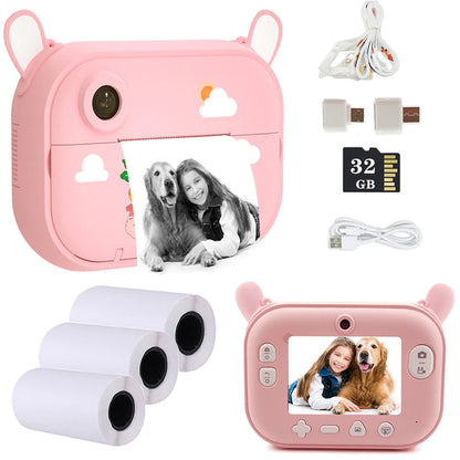 Instant Print Photo Kids Camera, 1080P 