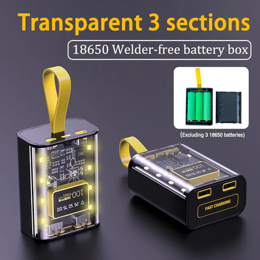 18650 Battery Charger Case with Night Light 