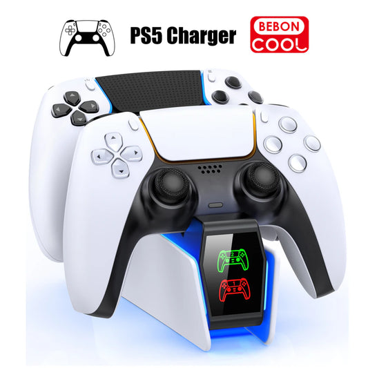 PS5 Dual Fast Charger with RGB Controller Station 