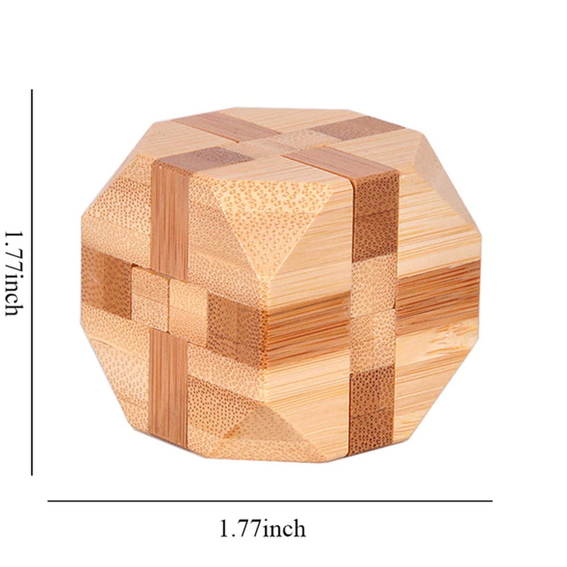 Wooden Kong Ming Lock IQ Brain Teaser Puzzle 