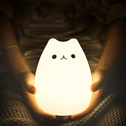 Cat Lamp,  Remote Control Silicone Kitty Night Light for Kids Toddler Baby Girls Rechargeable Cute Kawaii Nightlight