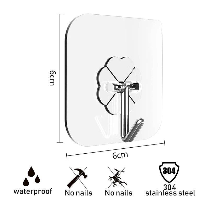 Transparent Stainless Steel Adhesive Hooks