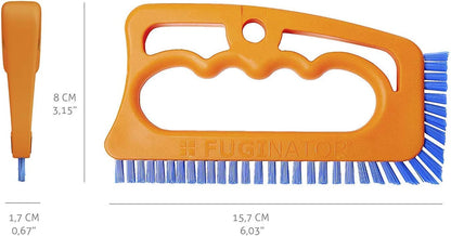 Fuginator Scrub Brush for Tile and Grout: Stiff Nylon Bristle Scrubbing Brush - Bathtub and Shower Scrubber for Floor Joints and Tile Seams - Cleaning Brushes and Supplies for Bathroom and Kitchen