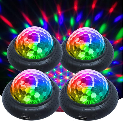 Disco Party Light Night Light 2 in 1 Flashes with Music Sound Activated Multicolor Disco Ball Rechargeable Battery Operated Mini Disco Ball… 