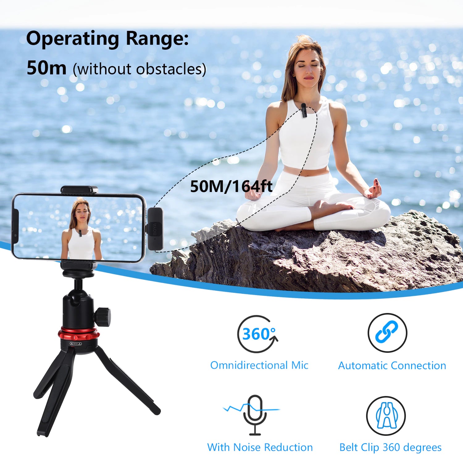 BY-V Professional Wireless Lavalier Mini Microphone