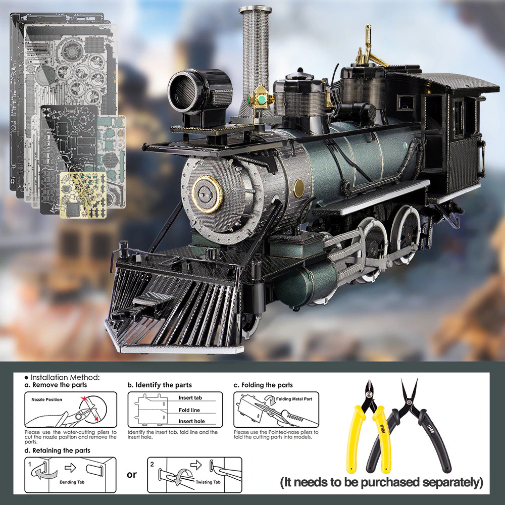 3D Metal Mogul Locomotive Model Kit