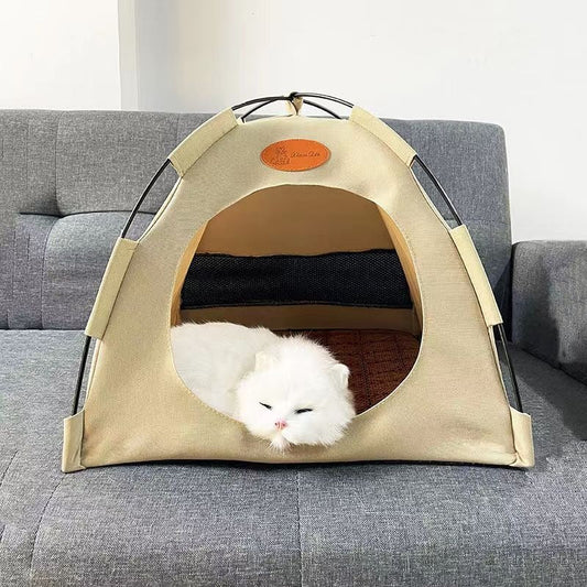 Cat Dog Tent House, Breathable Small Medium Pets Puppy Kennel Folding Dog Cat Bed Pad Cage for Indoor Outdoor - Pop up Dog Cat Tent Traveling Camping Beach Sun Shelter 