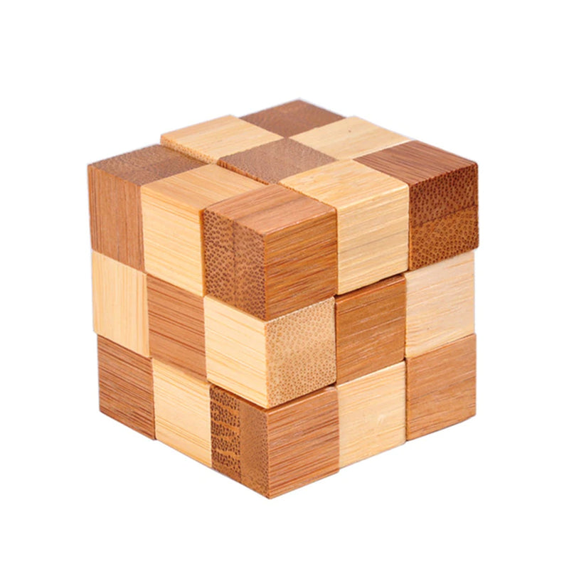 Wooden Kong Ming Lock IQ Brain Teaser Puzzle 