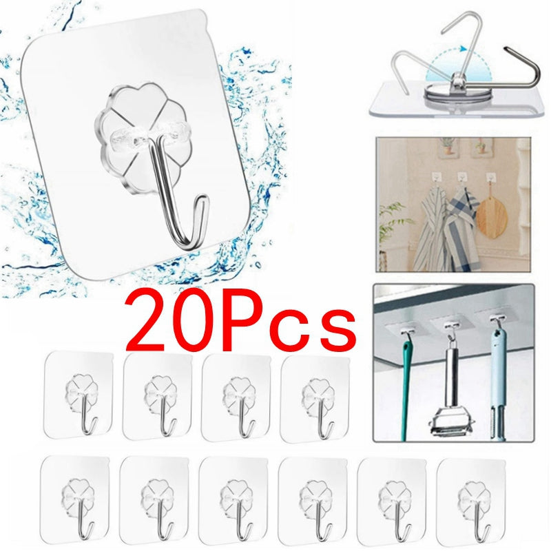 Door Hook Adhesive Transparent Wall Hooks 