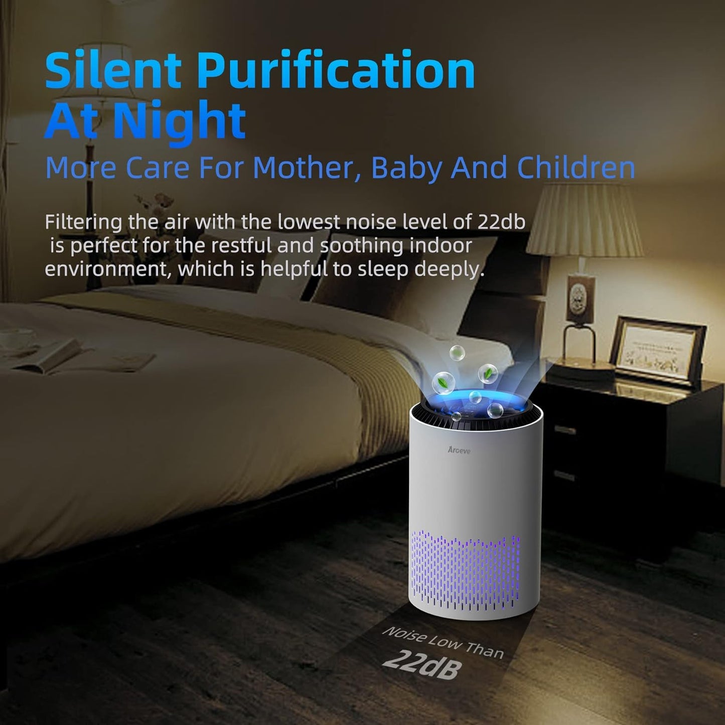 Air Purifiers for Home, HEPA Air Purifiers Air Cleaner for Smoke Pollen Dander Hair Smell Portable Air Purifier with Sleep Mode Speed Control for Bedroom Office Living Room, MK01- White 